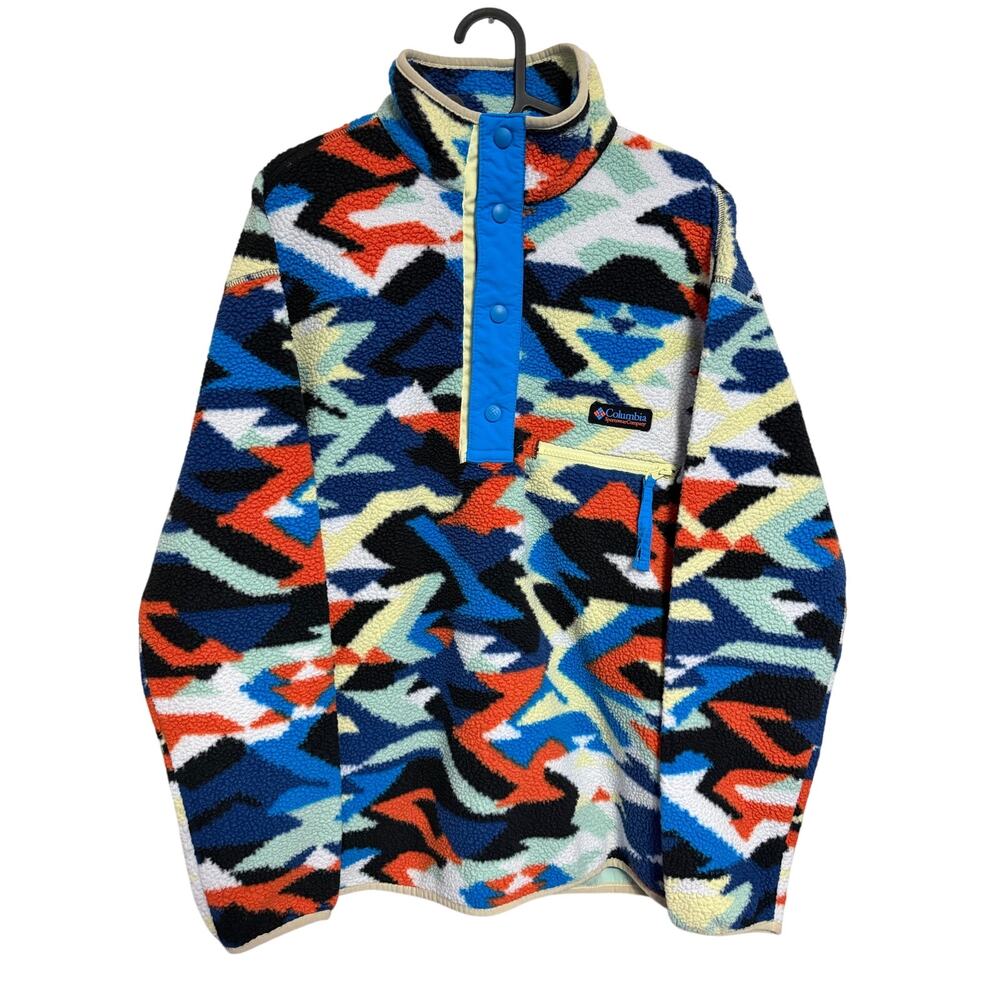 Columbia Hlvetia 2 Half Snap Printed Fleece Pullover Mens S
